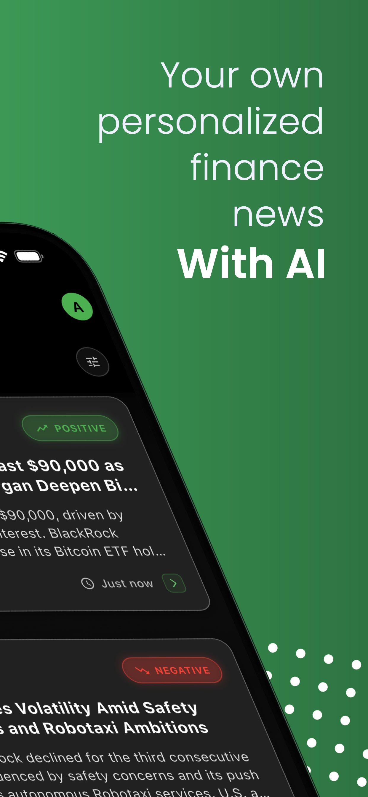 Personalized AI-driven finance news